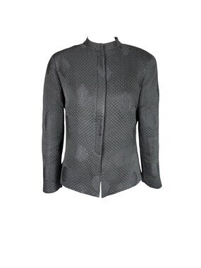 Randy Kemper women's black quilted long sleeve fully lined blazer size 6